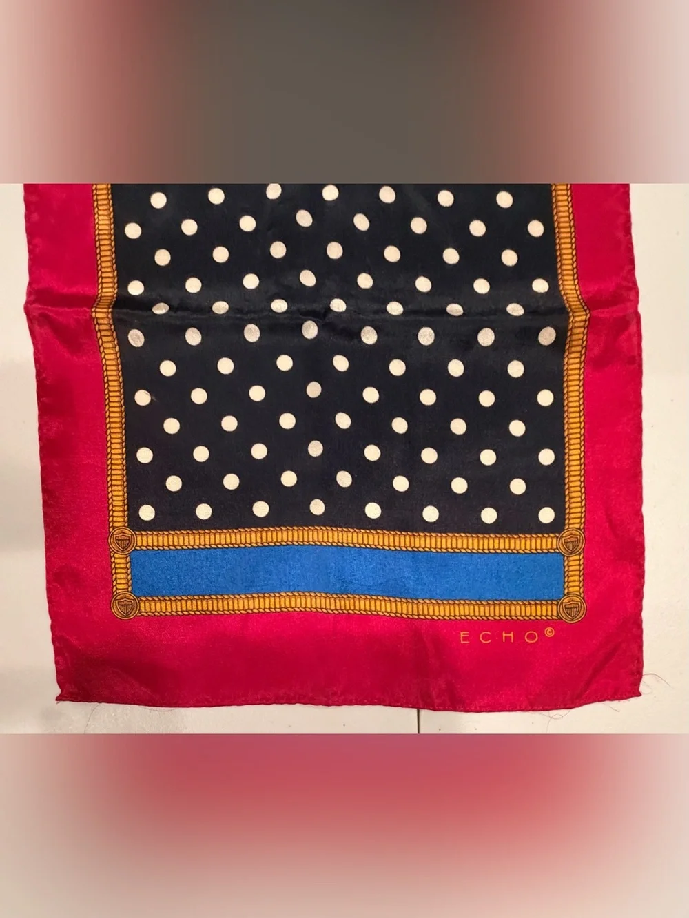 VINTAGE: ECHO | ladies polka dot silk scarf